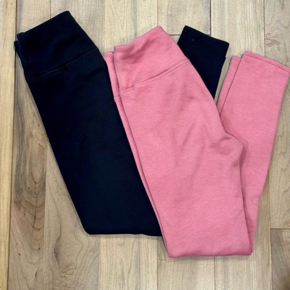 Tuff Athletics Kids Lined Leggings in Black and Pink